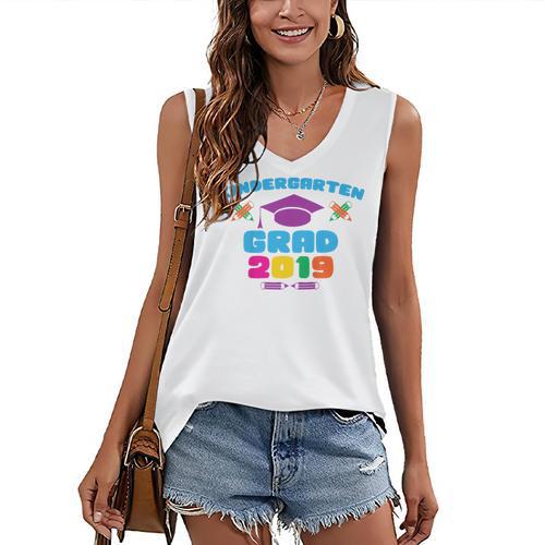 Kids Kindergarten Grad 2019 Graduation T-Shirt Women's V-Neck Tank Top - Best Gift Smart