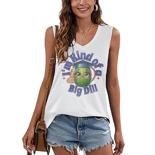 Im Kind Of A Big Dill Graduation Pickle Shirt Premium Women's V-Neck Tank Top - Best Gift Smart