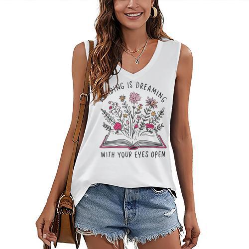 Librarian Cute Bookish It's A Good Day To Read A Book Lover Women's V-Neck Tank Top - Bookorys