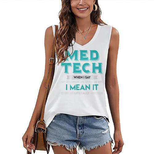 Med Tech Medical Technician Gag Lab Graduation Premium Women's V-Neck Tank Top - Best Gift Smart