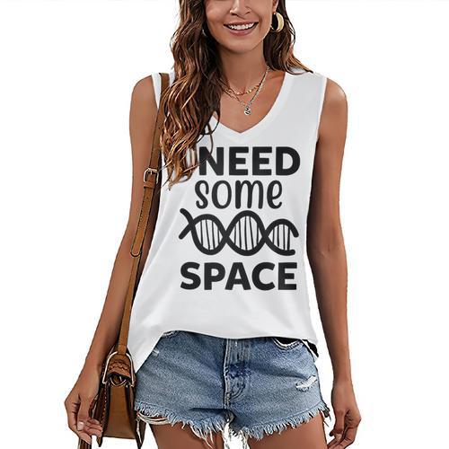 I Need Some Space Introvert Astronaut Science Women's V-Neck Tank Top - Raresse