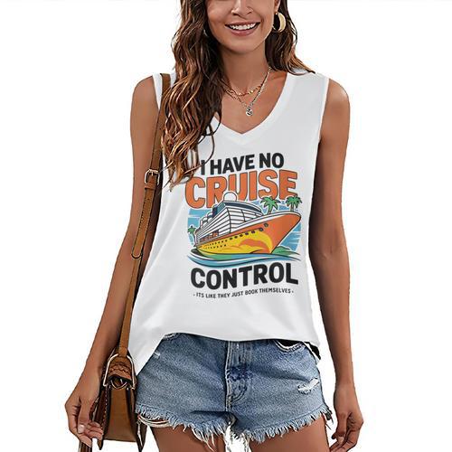I Have No Cruise Trip Control They Book Themselves Women's V-Neck Tank Top - Bookorys