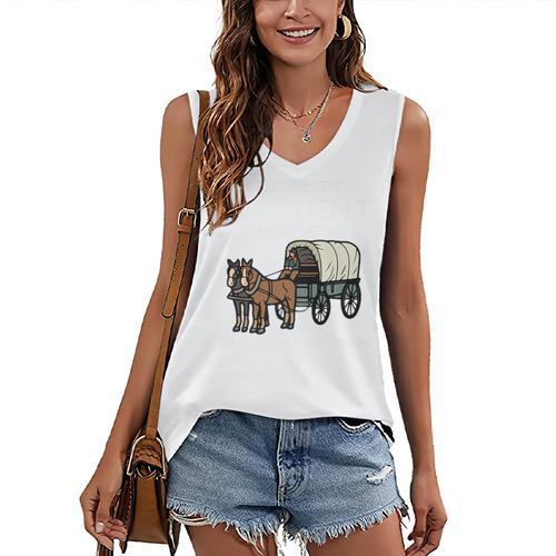 Please Be Patient I'm From The 1900s Amish Wagon & Vintage Premium Women's V-Neck Tank Top - Figerry