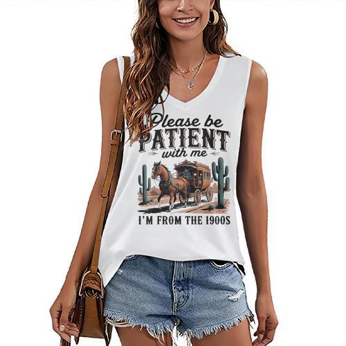 Please Be Patient With Me I'm From The 1900s For Men Women Women's V-Neck Tank Top - Figerry