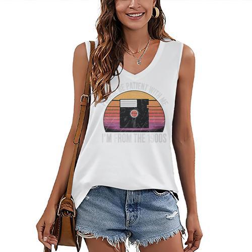 Please Be Patient With Me I'm From The 1900s PC Floppy Disk Premium Tri-Blend Women's V-Neck Tank Top - Figerry