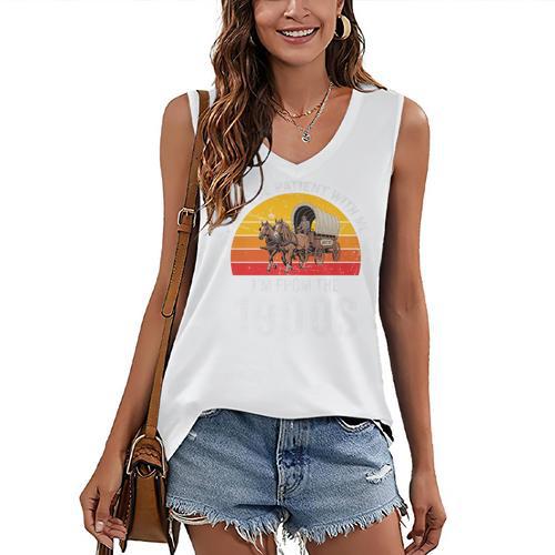 Please Be Patient With Me I'm From The 1900s Premium Women's V-Neck Tank Top - Figerry