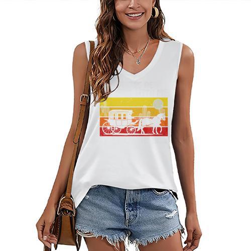 Please Be Patient With Me I'm From The 1900s Vintage Sun Set Premium Women's V-Neck Tank Top - Figerry