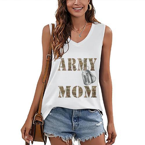 Proud Army National Guard Mom National Guard Graduation Women's V-Neck Tank Top - Best Gift Smart