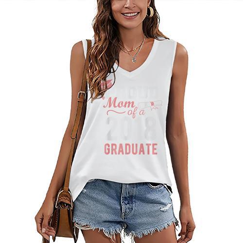 Proud Mom Of A Class 2018 Graduate Graduation Shirt Women's V-Neck Tank Top - Best Gift Smart