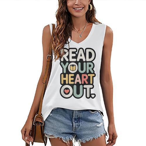 Read Your Heart Out Book Lover Quote Men Women Women's V-Neck Tank Top - Bookorys DE
