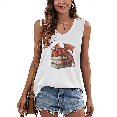 I Read Because Roasting People Is Frowned Upon Dragon Book Premium Tri-Blend Women's V-Neck Tank Top - Bookorys
