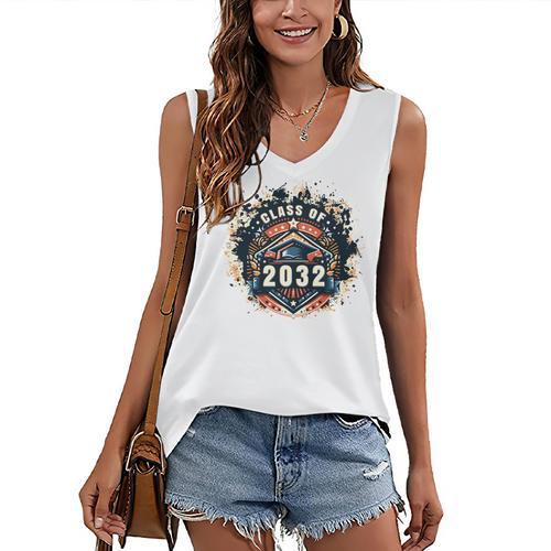 Senior 2032 Class Of 2032 Seniors Graduation 2032 Senior 32 Women's V-Neck Tank Top - Best Gift Smart
