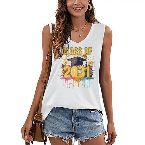 Senior 31 Class Of 2031 Back To School Graduation 2031 Women's V-Neck Tank Top - Best Gift Smart