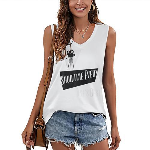 Showtime Every Moment Cinema Nostalgia Film Buff Humor Women's V-Neck Tank Top - Figerry