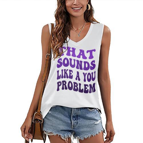 That Sounds Like A You Problem Groovy Introvert Raglan Baseball Tee Women's V-Neck Tank Top - Raresse