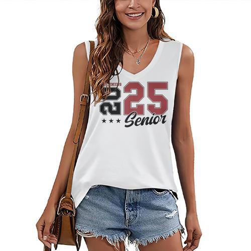 Swimming Senior Night Swimming Senior 2025 Graduation 59 Women's V-Neck Tank Top - Best Gift Smart