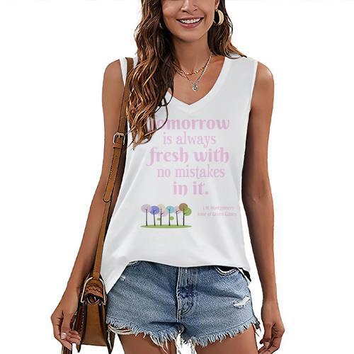 Tomorrow Is Fresh Anne Of Green Gables Book Quote Shirt Premium Tri-Blend Women's V-Neck Tank Top - Bookorys