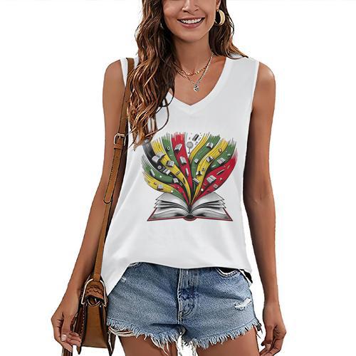 History Education Is Freedom Books Black History Premium Tri-Blend Women's V-Neck Tank Top - Bookorys CA