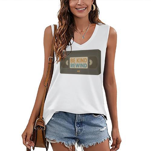 Vintage VHS Tape Humor Retro Nostalgia Graphic Premium Women's V-Neck Tank Top - Figerry