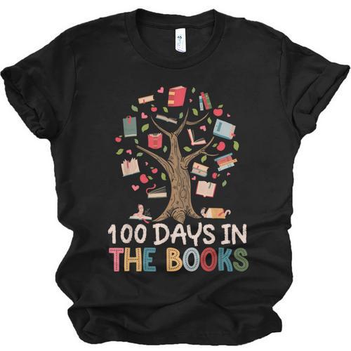 100 Days In The Books Reading Teacher Cute Book Lover Unisex Jersey T-Shirt - Bookorys DE