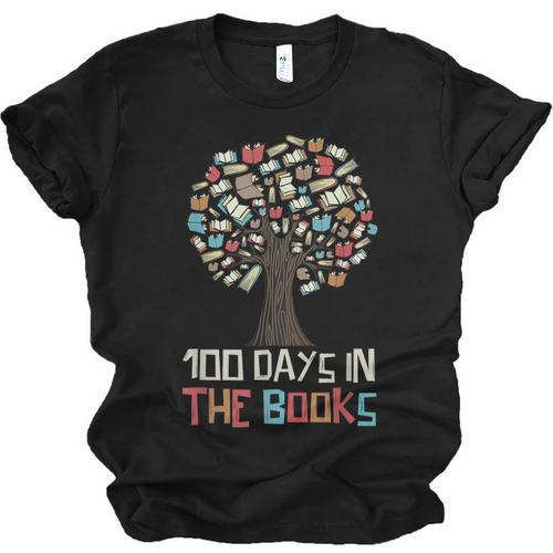 100 Days In The Books Tree Reading Teacher Student 100th Day Unisex Jersey T-Shirt - Bookorys
