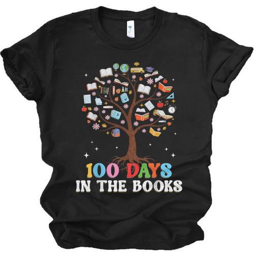 100 Days Of School 100th Day In The Books Reading Teacher Unisex Jersey T-Shirt - Bookorys
