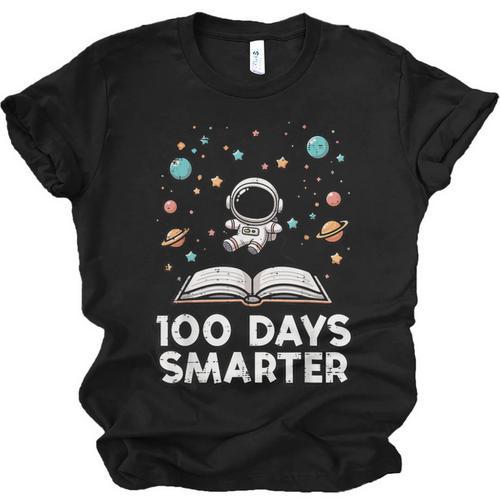 100 Days Smarter Astronaut Book 100th Day Girls Kids Women Unisex Jersey T-Shirt - Bookorys UK