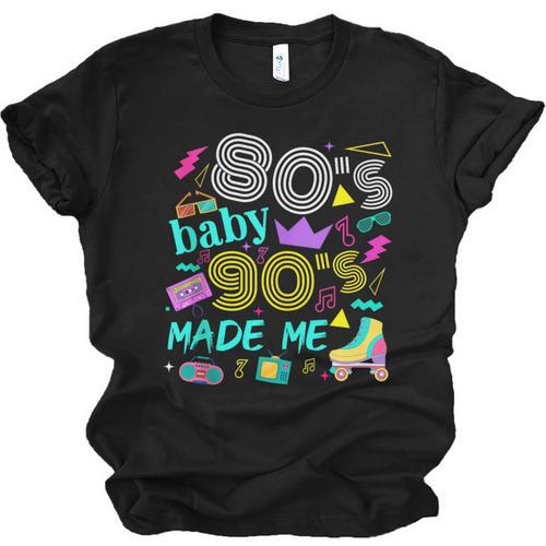 1980s 80's Baby 1990s 90's Made Me Birthday Nostalgia Vibes Unisex Jersey T-Shirt - Figerry
