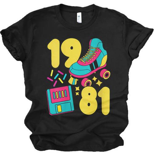 1981 Retro Raised In The 80s Old School Nostalgia Vibes Unisex Jersey T-Shirt - Figerry