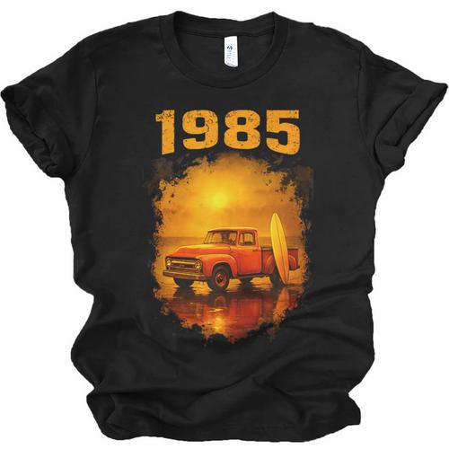 1985 Vintage Sunset Surf Truck Retro Beach Nostalgia Unisex Jersey T-Shirt - Figerry