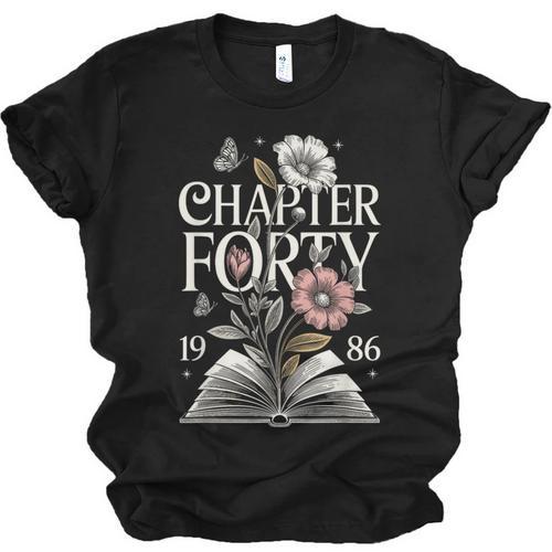 1986 Chapter Forty 40th Birthday Wildflower Book 40 Year Old Unisex Jersey T-Shirt - Bookorys