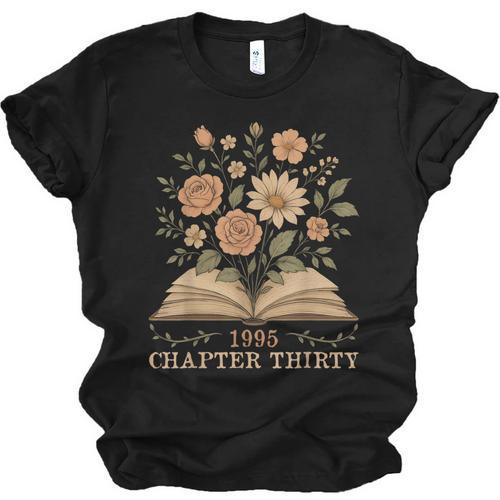 1995 Chapter Thirty Birthday Wildflower Book 30 Year Old Unisex Jersey T-Shirt - Bookorys
