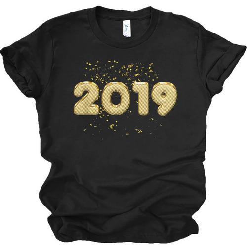 2019 Gold Confetti Graduation T Shirt High School College Unisex Jersey T-Shirt - Best Gift Smart