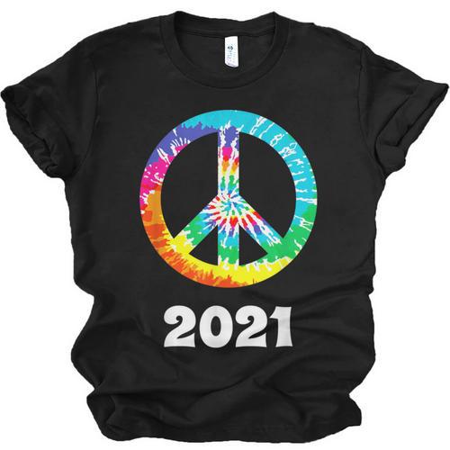 2021 Graduation Class Year Tie Dye Peace Sign Graduate Shirt Unisex Jersey T-Shirt - Best Gift Smart