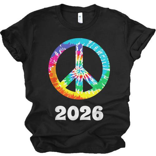 2026 Graduation Class Year Tie Dye Peace Sign Graduate Shirt Unisex Jersey T-Shirt - Best Gift Smart