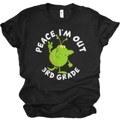 3rd Grade Graduation Promotion Peace I'm Out Last Day Unisex Jersey T-Shirt - Best Gift Smart