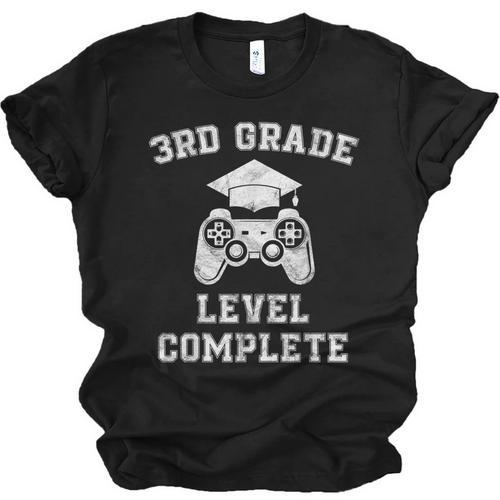 3rd Grade Level Complete Third Grade Graduation Video Gamer Unisex Jersey T-Shirt - Best Gift Smart