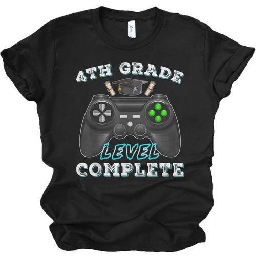 4th Grade Level Complete Gamer 4 Grade Graduation Unisex Jersey T-Shirt - Best Gift Smart