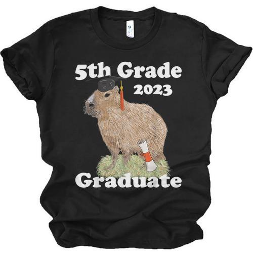 5th Grade Graduation Class Of 2023 Capybara Fifth Graduate Unisex Jersey T-Shirt - Best Gift Smart