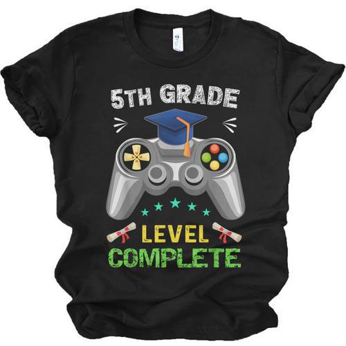 5th Grade Level Complete Gaming Graduation Class 2023 Gamer Unisex Jersey T-Shirt - Best Gift Smart