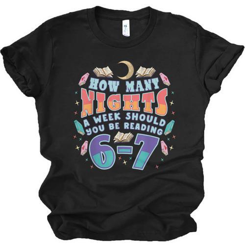 67 Meme Reading How Many Nights Should Read Book Six Seven Unisex Jersey T-Shirt - Bookorys