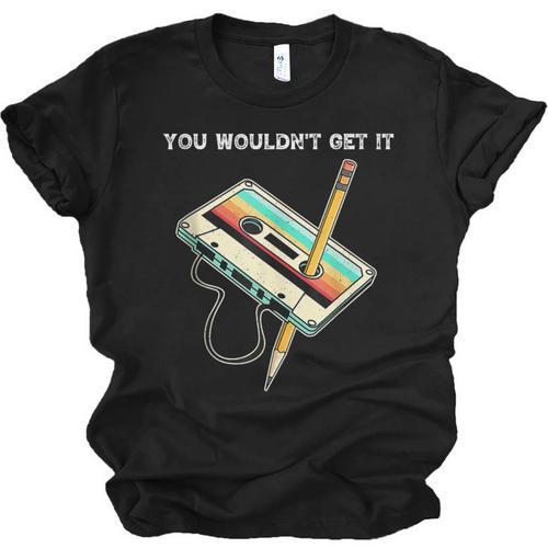 70s 80s 90s Retro Party Costume Nostalgia Cassette Unisex Jersey T-Shirt - Figerry