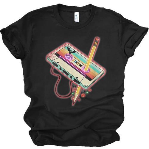 80s 90s Retro Halloween's Party Costume Nostalgia Cassette Unisex Jersey T-Shirt - Figerry