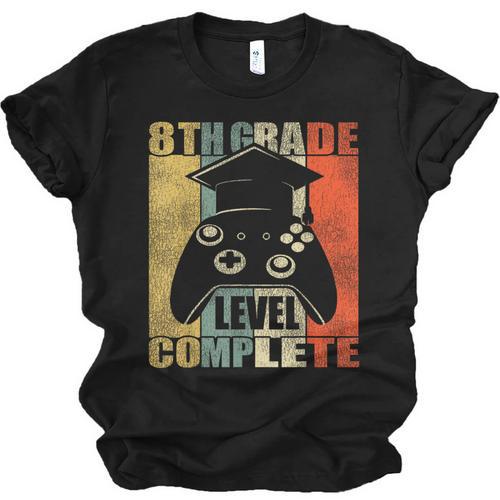 8th Grade Level Complete Gamer Class Of 2024 Graduation Unisex Jersey T-Shirt - Best Gift Smart