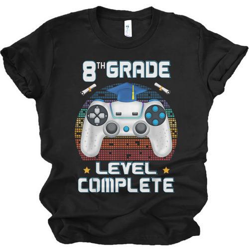 8th Grade Level Complete Graduation Class 2023 Gamer Boys Unisex Jersey T-Shirt - Best Gift Smart