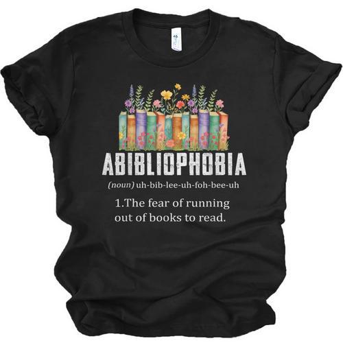 Abibliophobia Definition Book Reader Book Nerd Book Reading Unisex Jersey T-Shirt - Bookorys AU