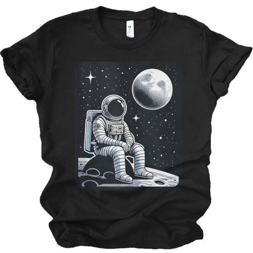 Aesthetic Spaceman Astronaut On The Moon Space Introvert Unisex Jersey T-Shirt - Raresse