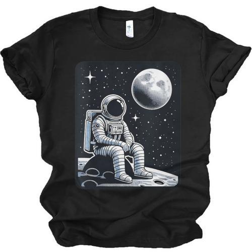 Aesthetic Spaceman Astronaut On The Moon Space Introvert Unisex Jersey T-Shirt - Raresse