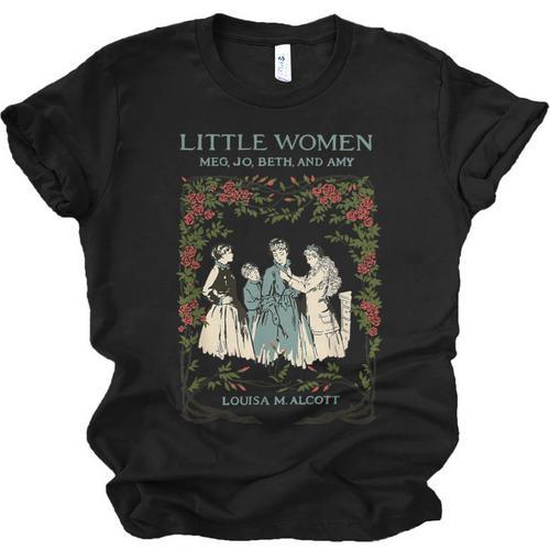 Alcott Little Women Characters Literature Book Illustration Unisex Jersey T-Shirt - Bookorys
