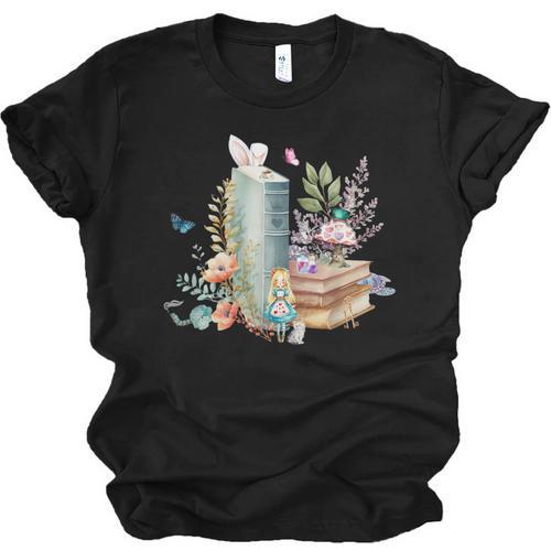 Alice In Wonderland Characters Lewis Carroll Book Lover Unisex Jersey T-Shirt - Bookorys DE